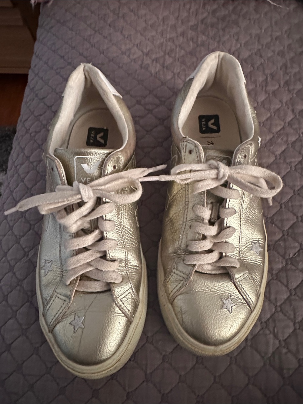 Madewell x Veja Esplar Low Sneakers in Gold Star